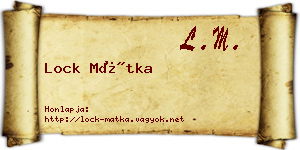 Lock Mátka névjegykártya